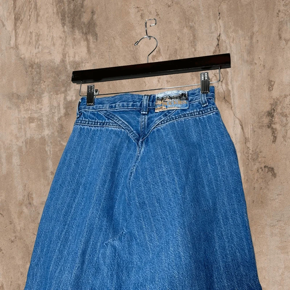 True Vintage Rockies Jeans Blue Pinstripe Relaxed Fit Tapered Ankle 70s